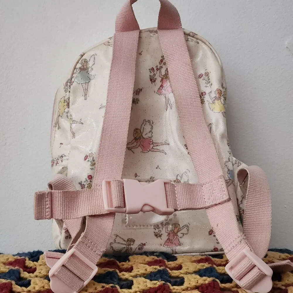 Cath Kidston Kids Girls Mini Backpack Rucksack Pink Fairy Ballerina Oilcloth- F6